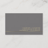 Gold Script artistiek ontwerp Modern Plain Luxe Visitekaartje (Achterkant)
