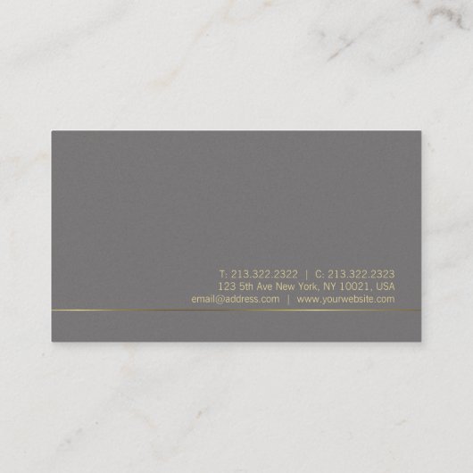 Gold Script artistiek ontwerp Modern Plain Luxe Visitekaartje (Achterkant)