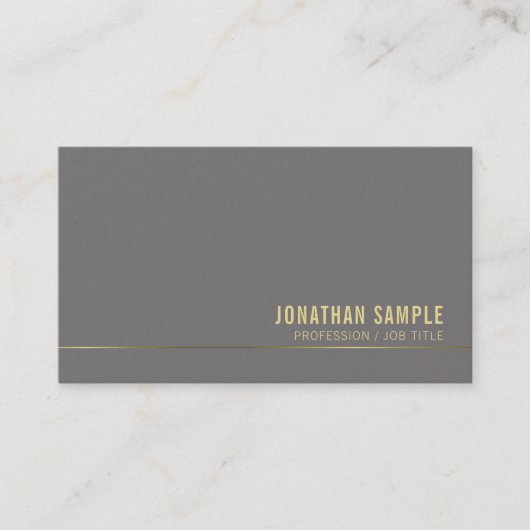 Gold Script artistiek ontwerp Modern Plain Luxe Visitekaartje (Voorkant)