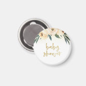 Gold Script Baby shower Blush Pink Floral Magneet (Voorkant / Achterkant)