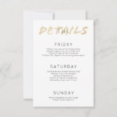 Gold Script Bachelor Party Weekend Uitnodiging (Achterkant)