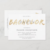 Gold Script Bachelor Party Weekend Uitnodiging (Voorkant / Achterkant)