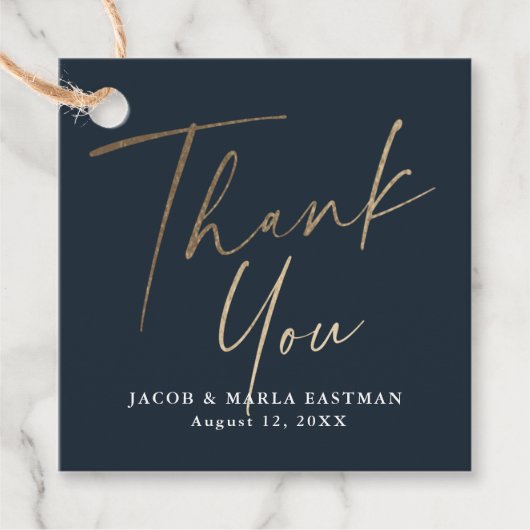 Gold script bedankt je moderne minimum bedankjes labels (Voorkant)