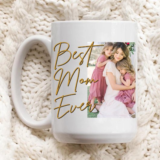 Gold Script Beste Mama Ooit Foto Verjaardag Koffie Mok