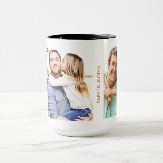 Gold Script Beste vader ooit Foto Verjaardag Koffi Mok (Midden)