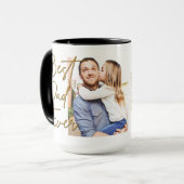 Gold Script Beste vader ooit Foto Verjaardag Koffi Mok (Voorkant links)