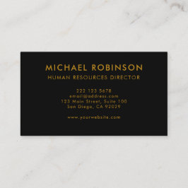 Gold Script Black Minimalist Modern Professional Visitekaartje