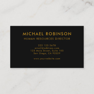 Gold Script Black Minimalist Modern Professional Visitekaartje