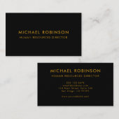 Gold Script Black Minimalist Modern Professional Visitekaartje (Voorkant / Achterkant)