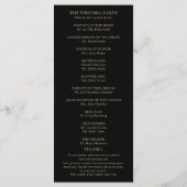 Gold Script Black Wedding Ceremony Program Programmakaart (Achterkant)