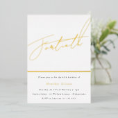 Gold Script Black White Mannen vrouwen 40e verjaar Folie Uitnodiging (Staand Voorkant)