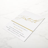 Gold Script Black White Mannen vrouwen 40e verjaar Folie Uitnodiging (Gedraaid)