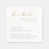 Gold Script Black White Weddenschap Facts Servet (Voorkant)