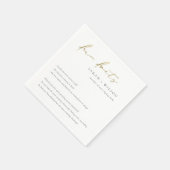 Gold Script Black White Weddenschap Facts Servet (Hoek)