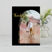 Gold Script boogfoto bedankt je Folie kaart (Staand Voorkant)