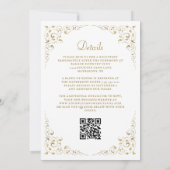 Gold Script Botanical Lijst QR-code Kaart (Achterkant)