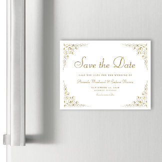 Gold Script Botanical Lijst Save the Date