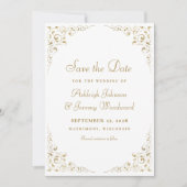 Gold Script Botanical Lijst Save the Date (Voorkant)