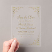 Gold Script Botanical Lijst Save the Date Acryl Uitnodigingen (Insitu (Draagbaar))
