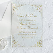 Gold Script Botanical Lijst Save the Date Acryl Uitnodigingen