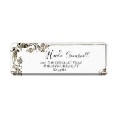 Gold Script Botanical Return Address Label (Voorkant)