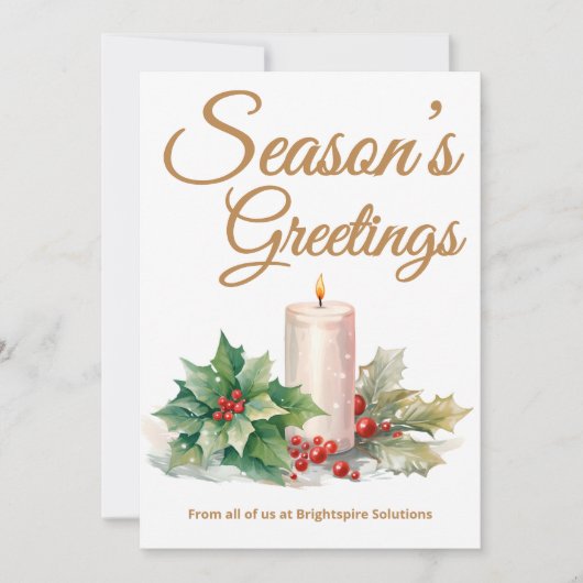 Gold Script Business Holiday Kaart (Voorkant)