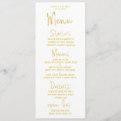 Gold Script Calligraphy Classic Weddenrennen Menu (Voorkant)