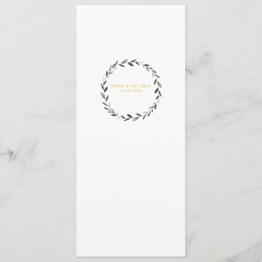 Gold Script Calligraphy Classic Weddenrennen Menu (Achterkant)