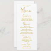 Gold Script Calligraphy Classic Weddenrennen Menu (Voorkant / Achterkant)