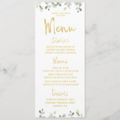 Gold Script Calligraphy Classic Wedding Dinner Menu (Voorkant)