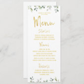 Gold Script Calligraphy Classic Wedding Dinner Menu (Voorkant / Achterkant)