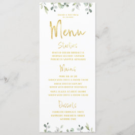 Gold Script Calligraphy Classic Wedding Dinner Menu