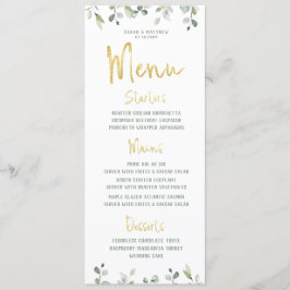 Gold Script Calligraphy Classic Wedding Dinner Menu