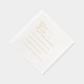 Gold Script Calligraphy Fun Facts Wedding Folie Servetten (Rechts)