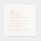Gold Script Calligraphy Fun Facts Wedding Folie Servetten (Voorkant)