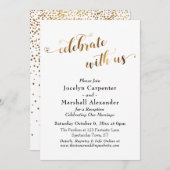 Gold Script Celebrate met US Confetti Back Kaart (Voorkant / Achterkant)