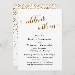 Gold Script Celebrate met US Confetti Back Kaart