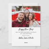 Gold Script Cheers op de foto van het nieuwe jaar  Feestdagenkaart (Achterkant)