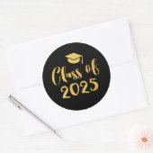 Gold Script Class of 2025 Afstuderen Favoriet Ronde Sticker (Envelop)