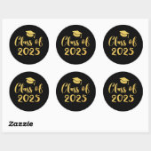 Gold Script Class of 2025 Afstuderen Favoriet Ronde Sticker (Vel)