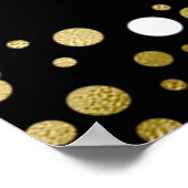 Gold Script Confetti Afstudeerder Party Black Welc Poster (Hoek)