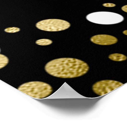 Gold Script Confetti Afstudeerder Party Black Welc Poster (Hoek)