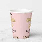Gold Script Confetti Congrats Afstudeerder Pink Papieren Bekers (Rechts)