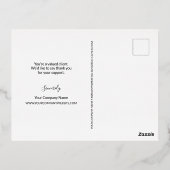 Gold Script Custom Business logo-tekst Bedankt Folie Feestdagen Briefkaart (Achterkant)
