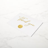 Gold Script Custom Business logo-tekst Bedankt Folie Feestdagen Briefkaart (Gedraaid)