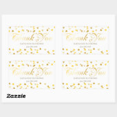 Gold Script Dank u en Golden Hearts Confetti Rechthoekige Sticker (Vel)