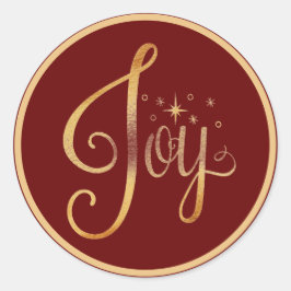 Gold Script Elegant Joy Holiday Kerstmis Ronde Sticker