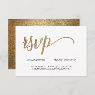 Gold Script elektronische RSVP-bruiloft gereservee Informatiekaartje