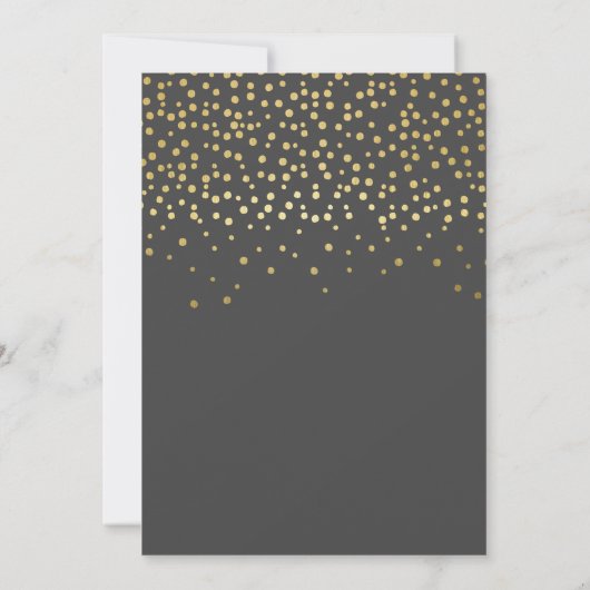 Gold Script en Confetti | Kerstfeest Kaart (Achterkant)
