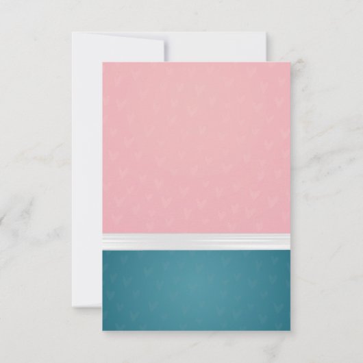 Gold Script en White Ribbon Pink Blue Baby shower Kaart (Achterkant)